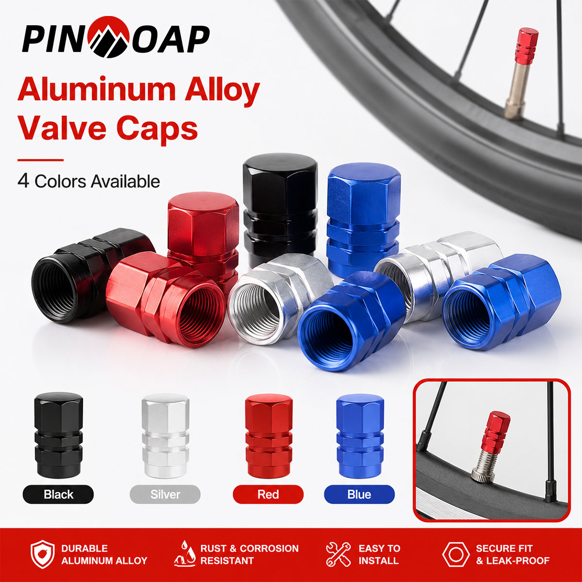 PINMOAP 4/12PCS Hex Valve Stem - Motorcycle Valve Cover recension och pris